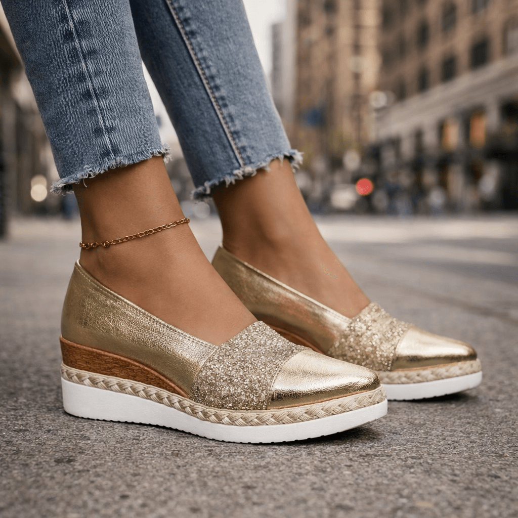 Rita | Luxury Glitter Wedge Sneakers