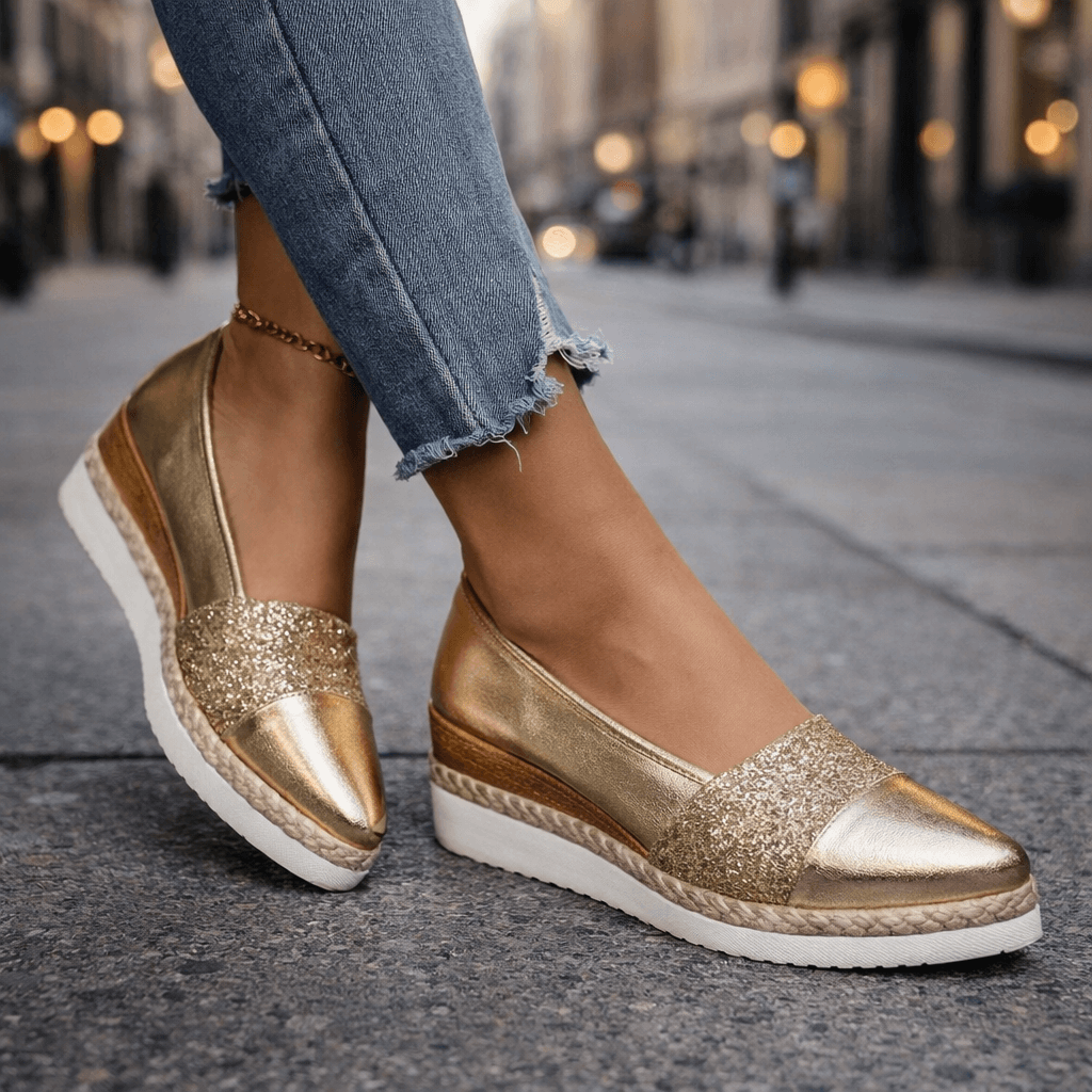 Rita | Luxury Glitter Wedge Sneakers