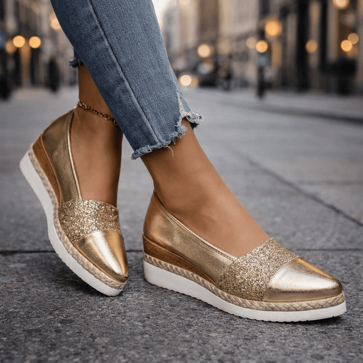 Rita | Luxury Glitter Wedge Sneakers