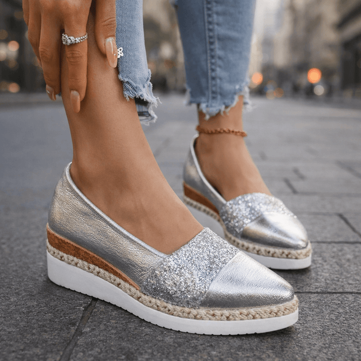Rita | Luxury Glitter Wedge Sneakers