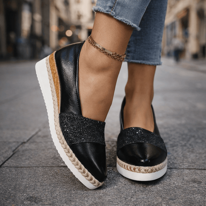 Rita | Luxury Glitter Wedge Sneakers