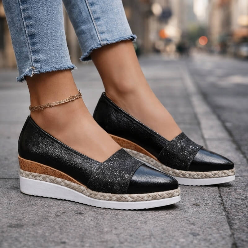 Rita | Luxury Glitter Wedge Sneakers